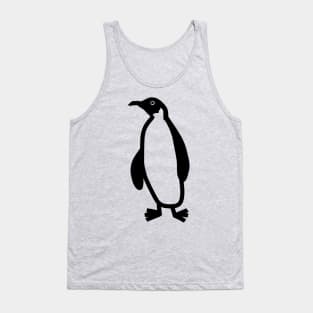 Cute Animals Black Line Penguin Doodle Tank Top